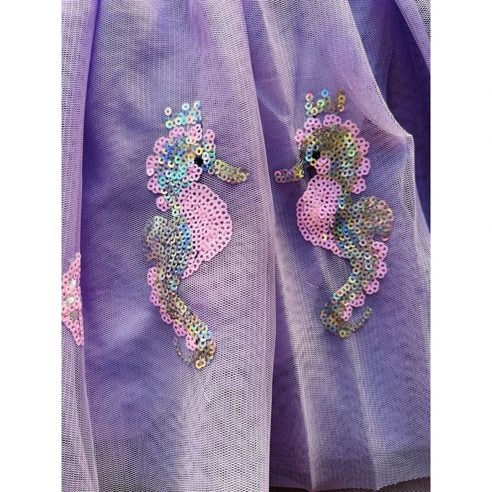 Los Angeles Boutique Tutu Tulle Star Seahorse Sequin Skirt Party Mermaid NEW 4T